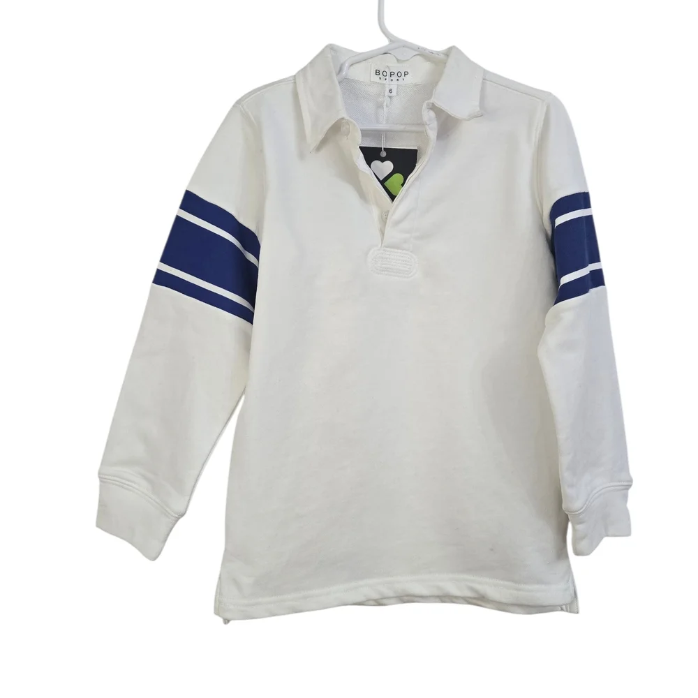NWT Bopop Long-sleeve Rugby Polo Shirt Size 6